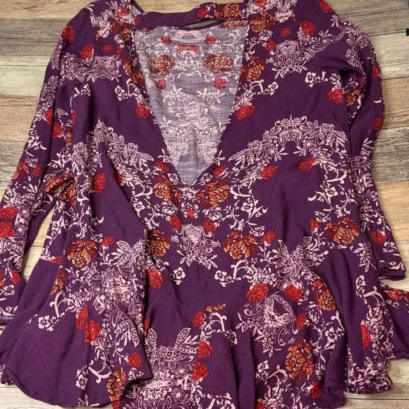 Free People Purple Floral Tunic - Picture 4 of 4